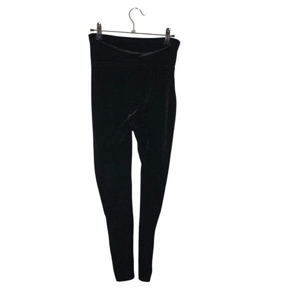 Assets Spanx Pants Women's Size Large Black Velvet Red Hot Label Stretch - Picture 2 of 6